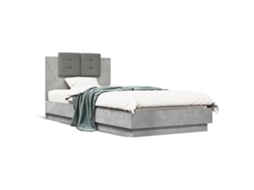 Bed Frame, Bed Frames Vidaxl Cinzeto Madeira Processada (100 X 200 Cm)