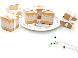 50 Caixas De Presente Em Papel Kraft Com Renda Para Presentes, Doces, Zqkla Aquaforge