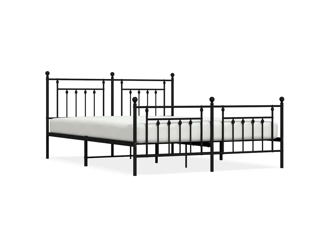 Estrutura de Cama com Cabeceira e Pés Metal Preto MAISON EXCLUSIVE 183x213 cm