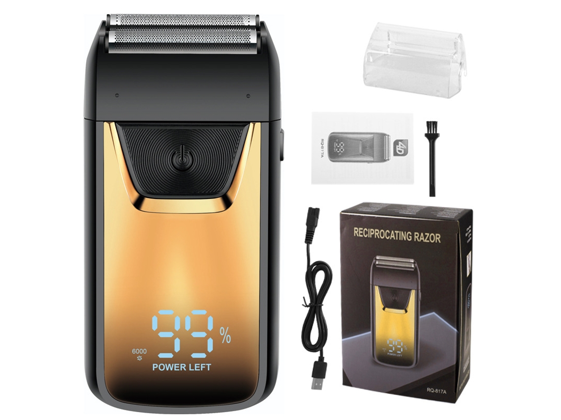 Máquina Cortar Cabelo Recarregavel HENTEN HOME Cabeça Raspada, Costeletas e Barba 3 In 1 Prata