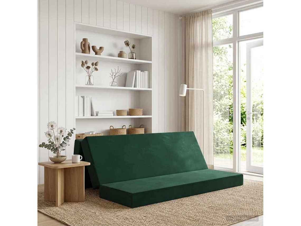 Vidaxl Sofá Cama Dobrável 180 X 67 X 45 Cm Verde-escuro