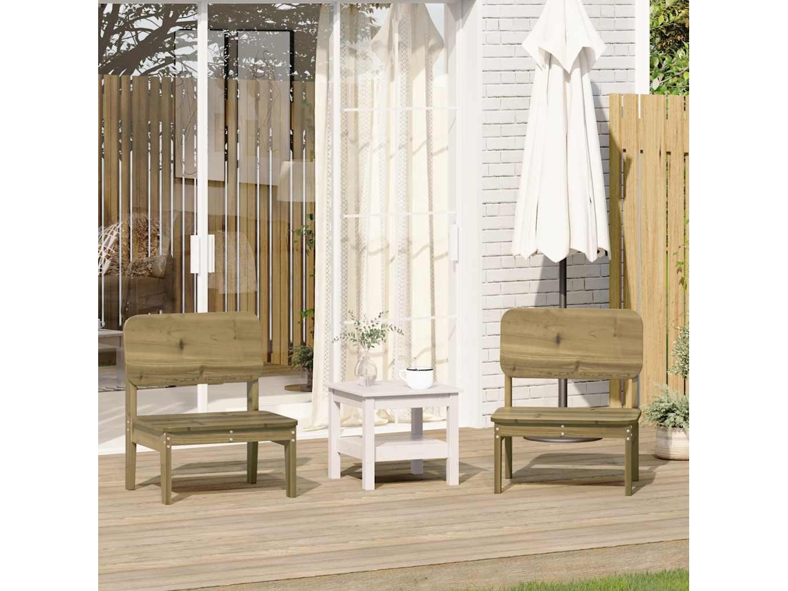 Vidaxl Cadeiras De Jardim 2 Pcs 60x52,5x72 Cm Madeira Pinho Impregnada
