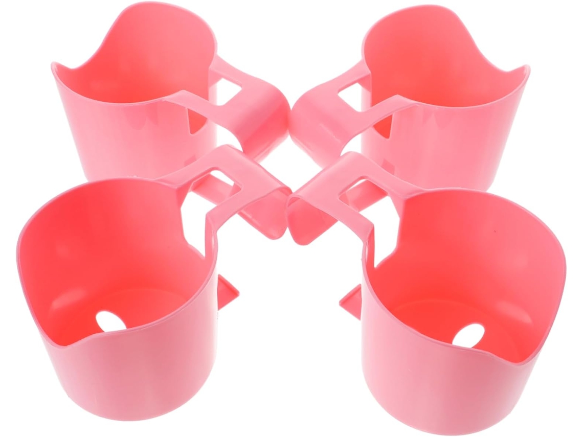 Conjunto De 4 Porta-copos De Plástico Rosa Para Piscina.
