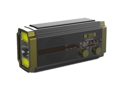 Rádio Solar AQUAFORGE, AM/FM, com manivela, portátil, bateria 5000mah