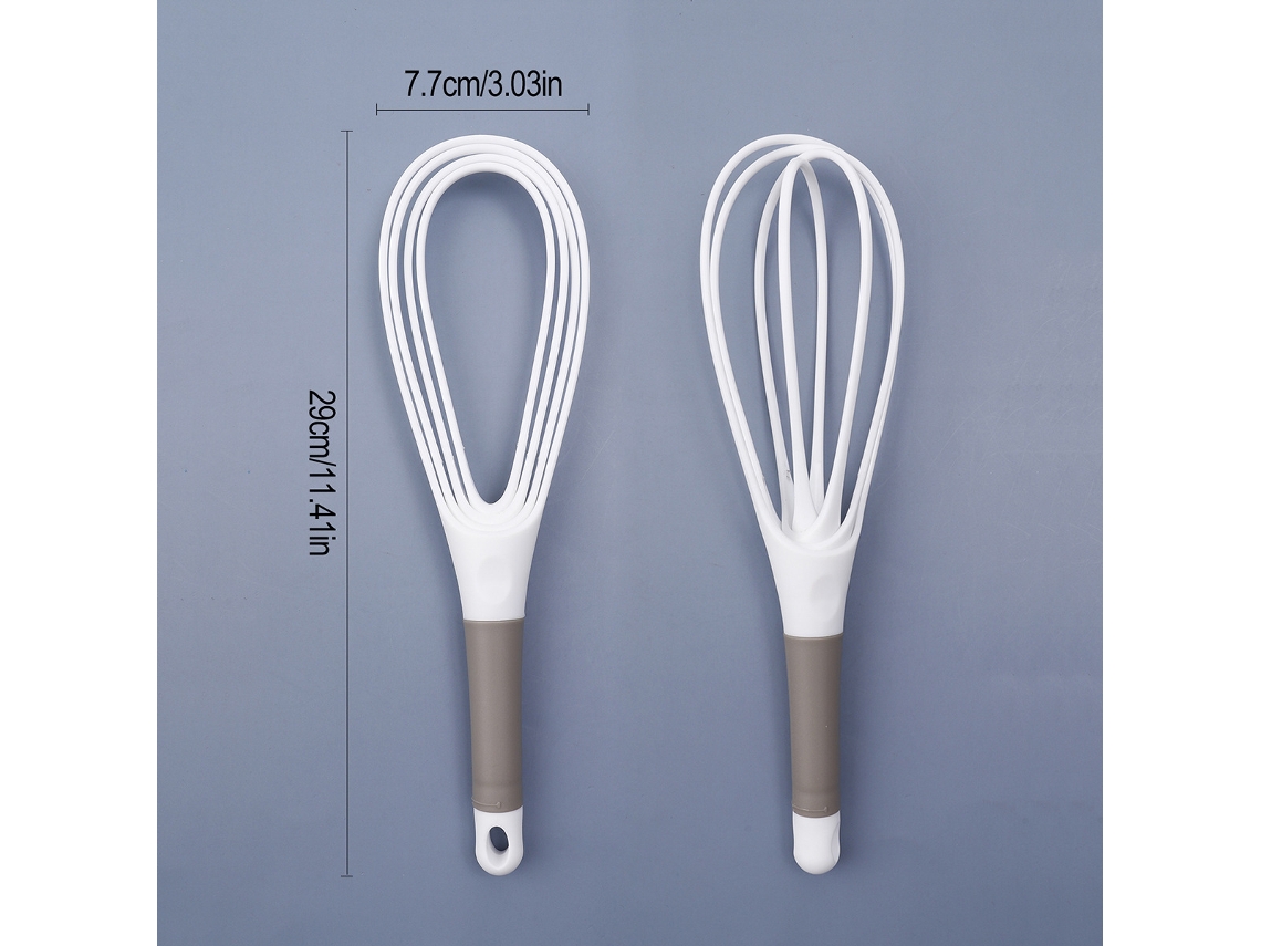 Batedor De Ovos De Silicone - Branco, Antiaderente, Higiênico, Para Misturar Massas E Sobremesas