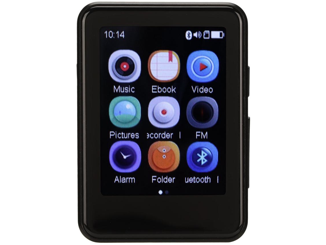 Leitor Mp3 Bluetooth YIZHOOD Mp08 2.5Inch Ecrã Tátil 8G Tf Card Preto