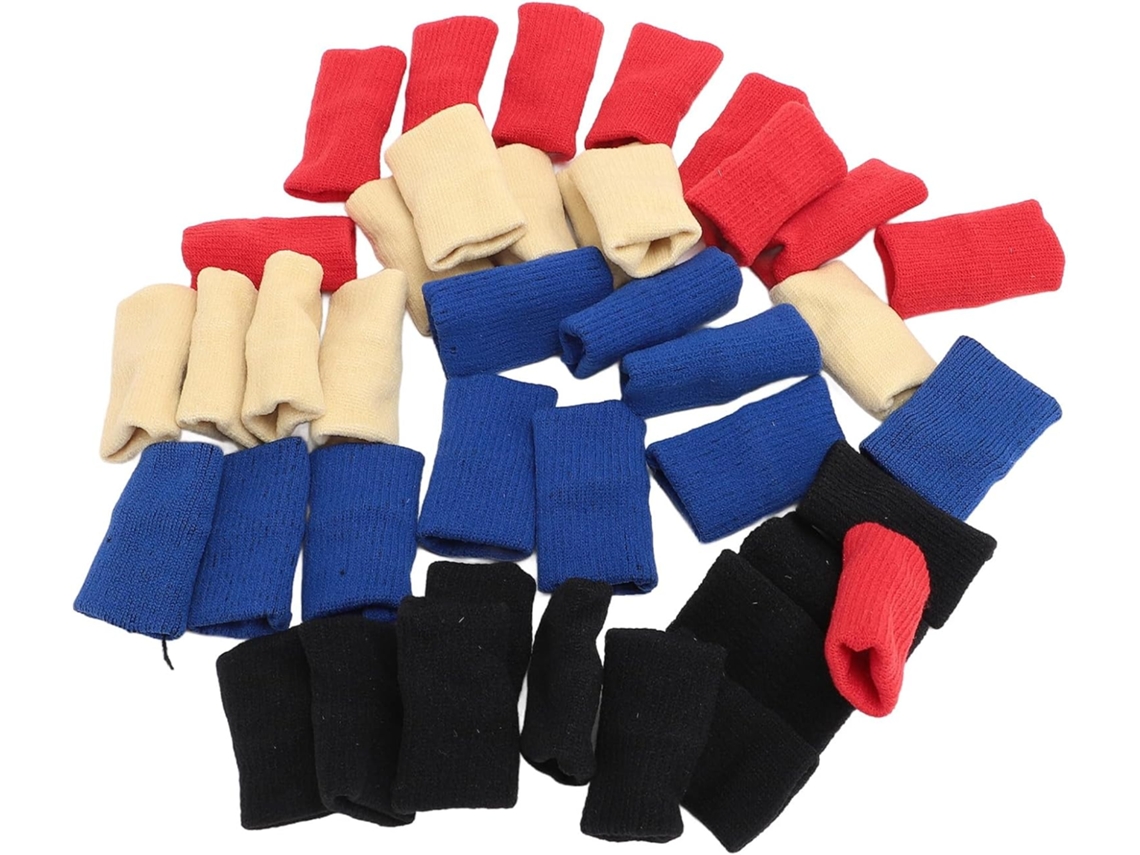 Dedeiras Esportivas Haofy, Proteção Acolchoada Para Os Dedos Em Basquete E Tênis, Pacote Com 40 Unidades Vermelho, Azul