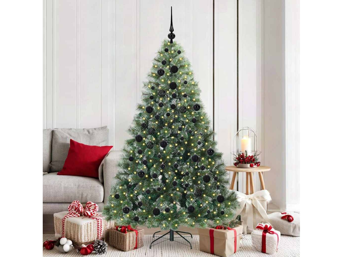 Vidaxl Árvore De Natal Artificial Com 300 Leds Verde 180 Cm Pe E Pvc