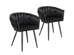 Cadeira de Jantar Astano Veludo Design de Nó TECTAKE
