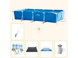Intex Piscina Com Estrutura Retangular - 450x220x84 Cm - 6-peças S20845