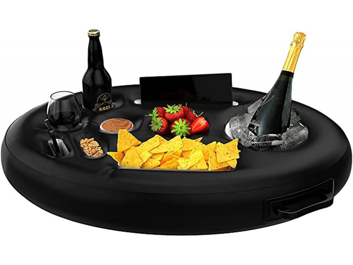 Suporte Flutuante Para Bebidas Compatível Com Piscina, Prateleiras Flutuantes Infláveis, Bandeja Para Piscina Compatível Com Festas Na Piscina E Banhe
