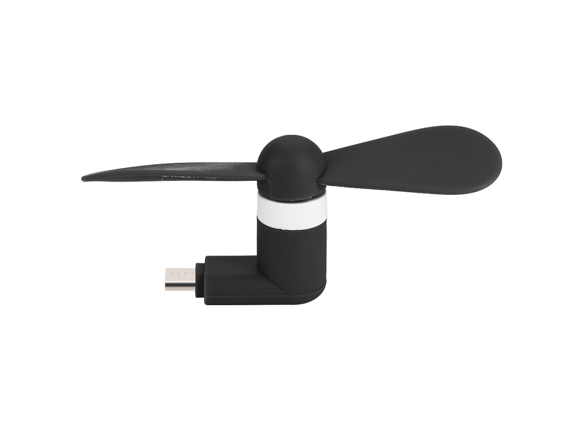 Aetheria ventilador Usb Mini Portátil Ultra Silencioso Micro Usb para Smartphones Android Otg Preto