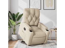 Vidaxl Poltrona Reclinável Elevatória Tecido Cor Creme