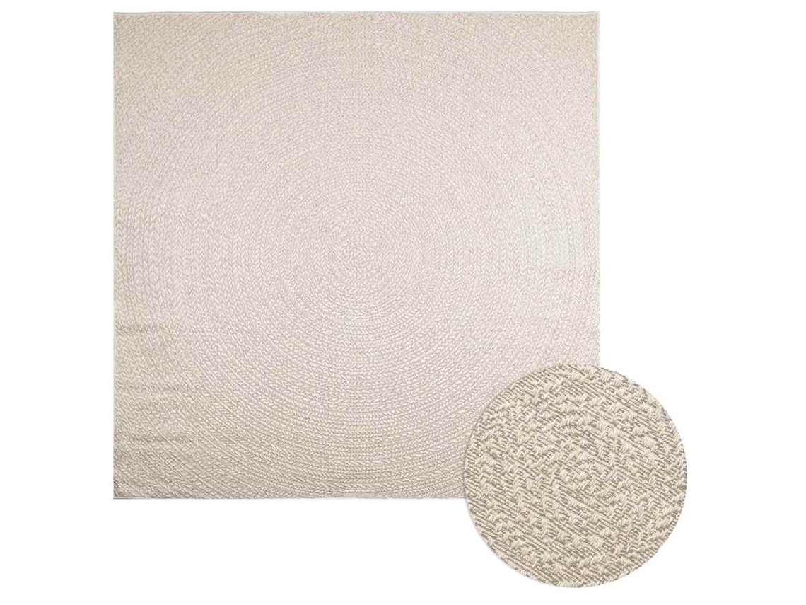 Vidaxl Tapete Zizur Creme 240x240cm Aspeto De Juta Interior E Exterior