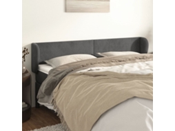 Vidaxl Cabeceira De Cama C/ Abas Veludo 183x23x78/88cm Cinzento-escuro
