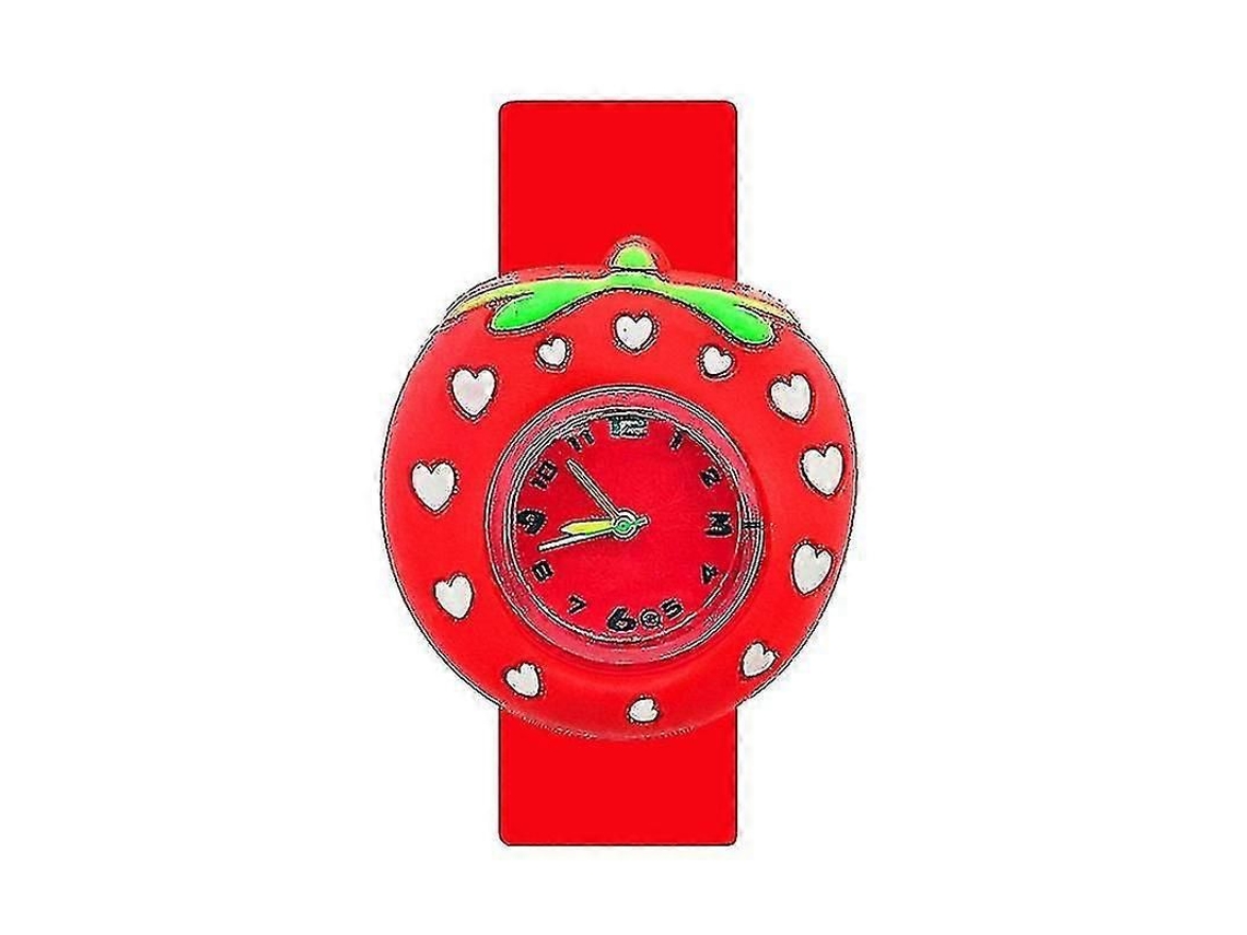Relógio Infantil De Silicone Com Estampa De Morango