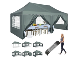 Gazebo, Tecido Impermeável, Altura Aprimorada, Cinza Oem
