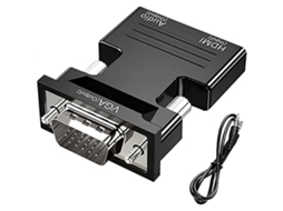 Compatível com adaptadores HDMI para VGA e adaptadores HDMI fêmea para VGA macho, suportando saída de áudio e vídeo Full HD 1080p para laptops.