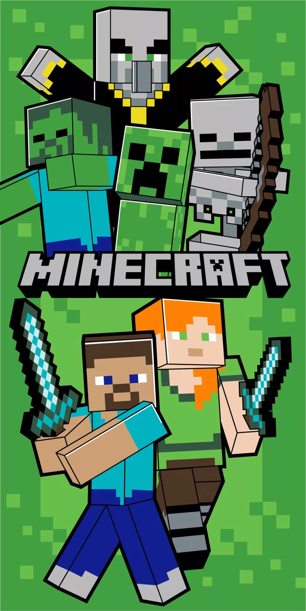 Toalha de Banho /praia Minecraft Let's Survive 70x140cm BRILVIBERA