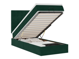 Estrutura Cama Otomana com Colchões Veludo Verde Escuro MAISON EXCLUSIVE (80x200 cm)