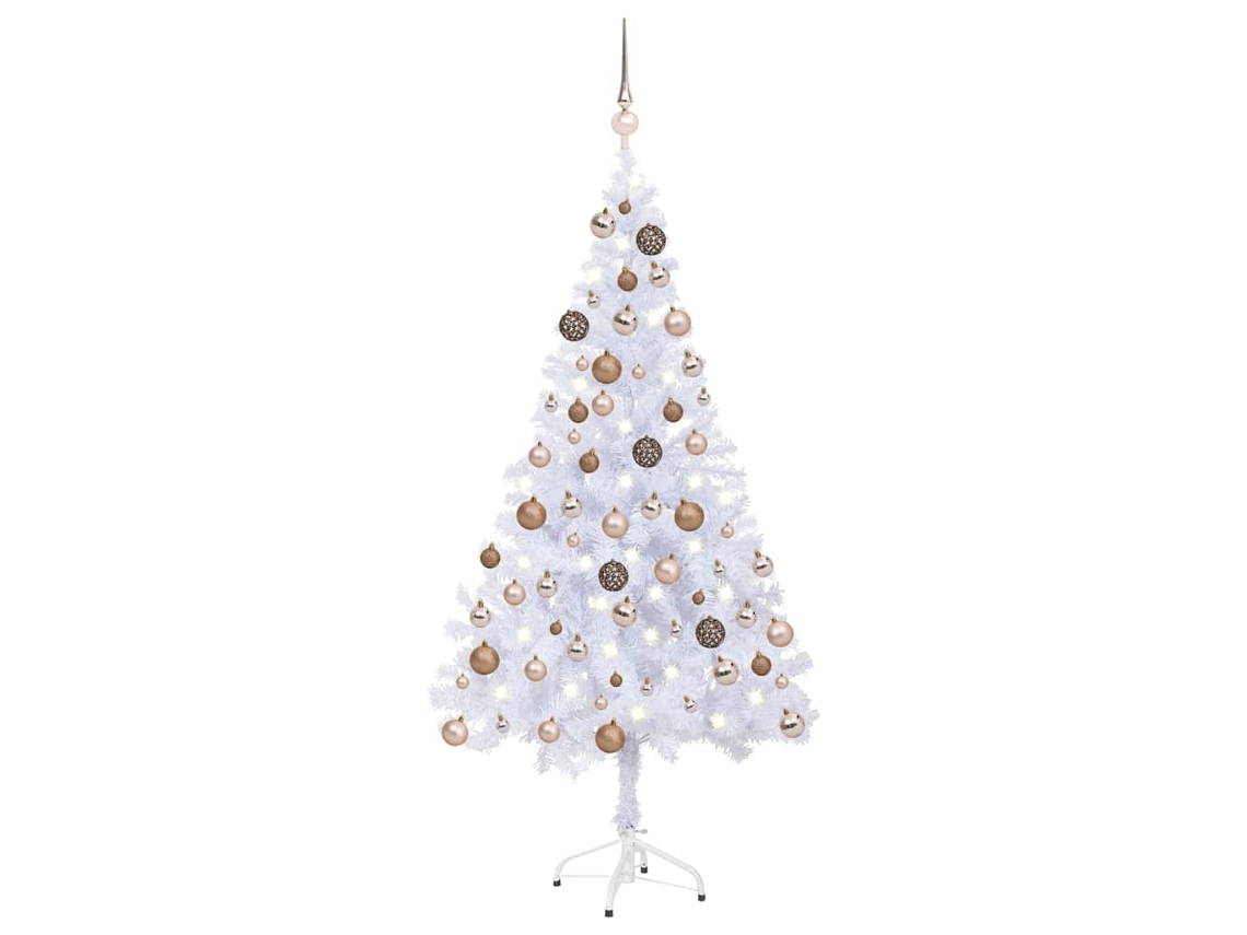 Vidaxl Árvore De Natal Artificial Pré-iluminada + Bolas 380 Ramos