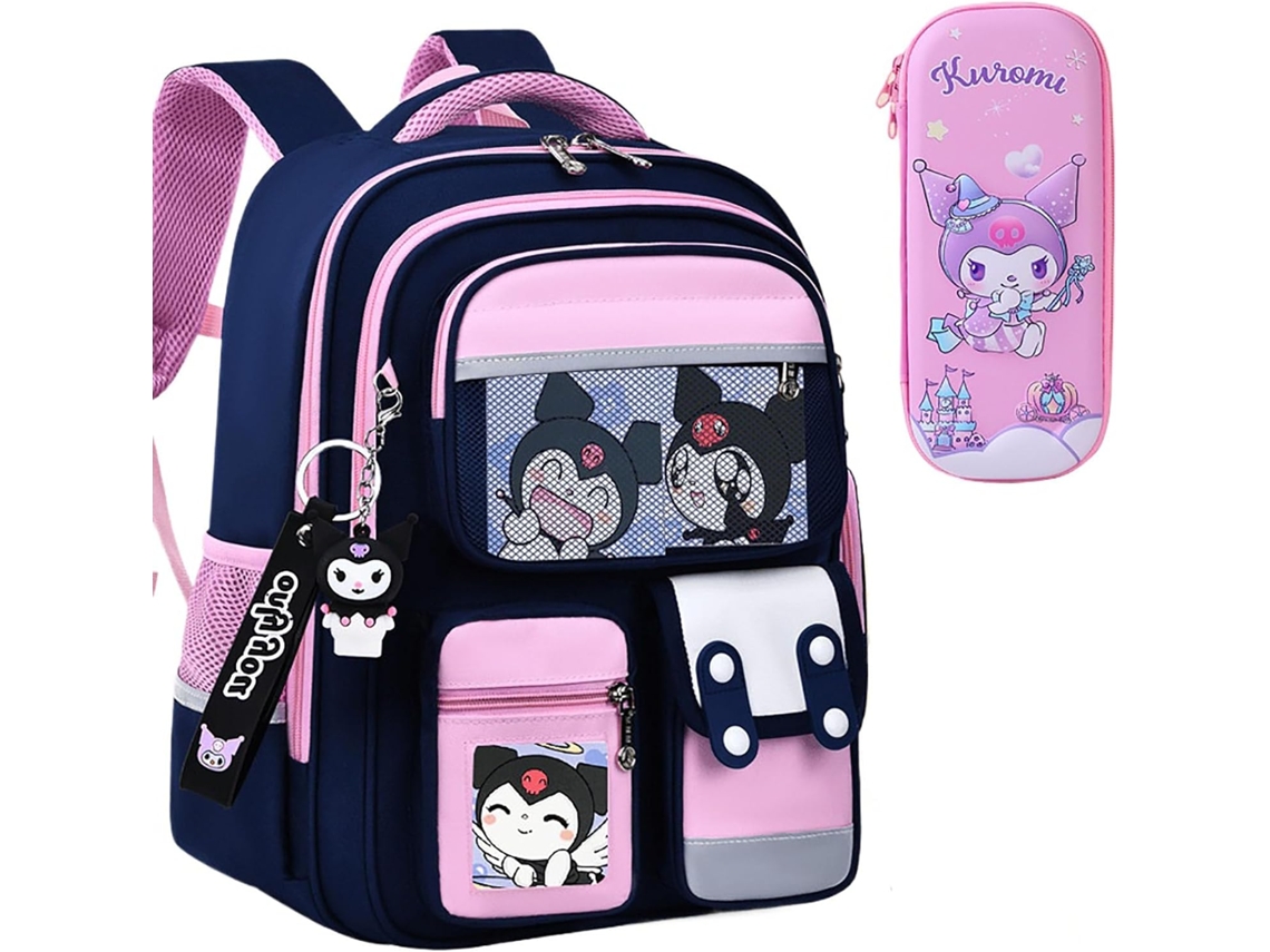 Mochila Kuromi Mod392816cm Con Estuche Nuevo