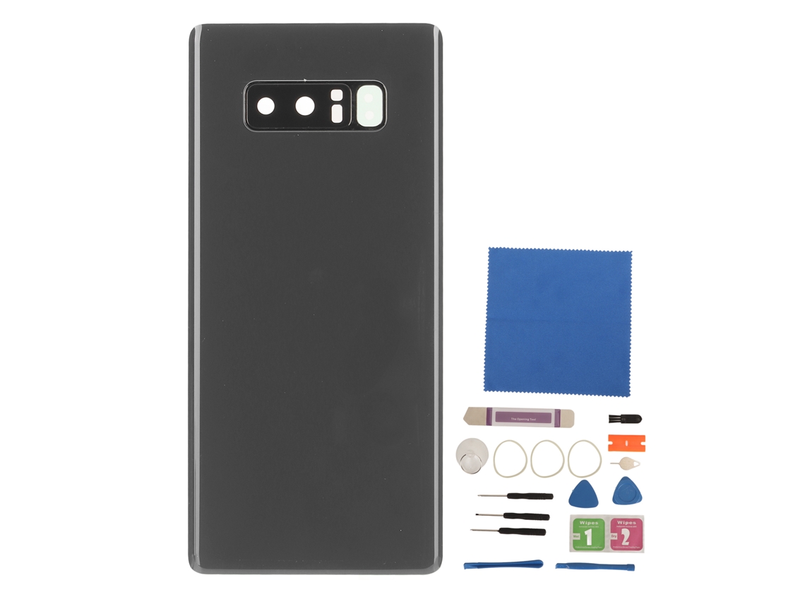 Vidro Painel Traseiro com Lente Câmera Samsung Galaxy Note 8 Preto