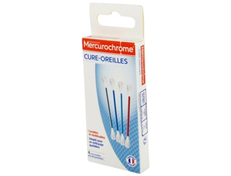 Cera de ouvido lavável e reutilizável 4 unidades MERCUROCHROME