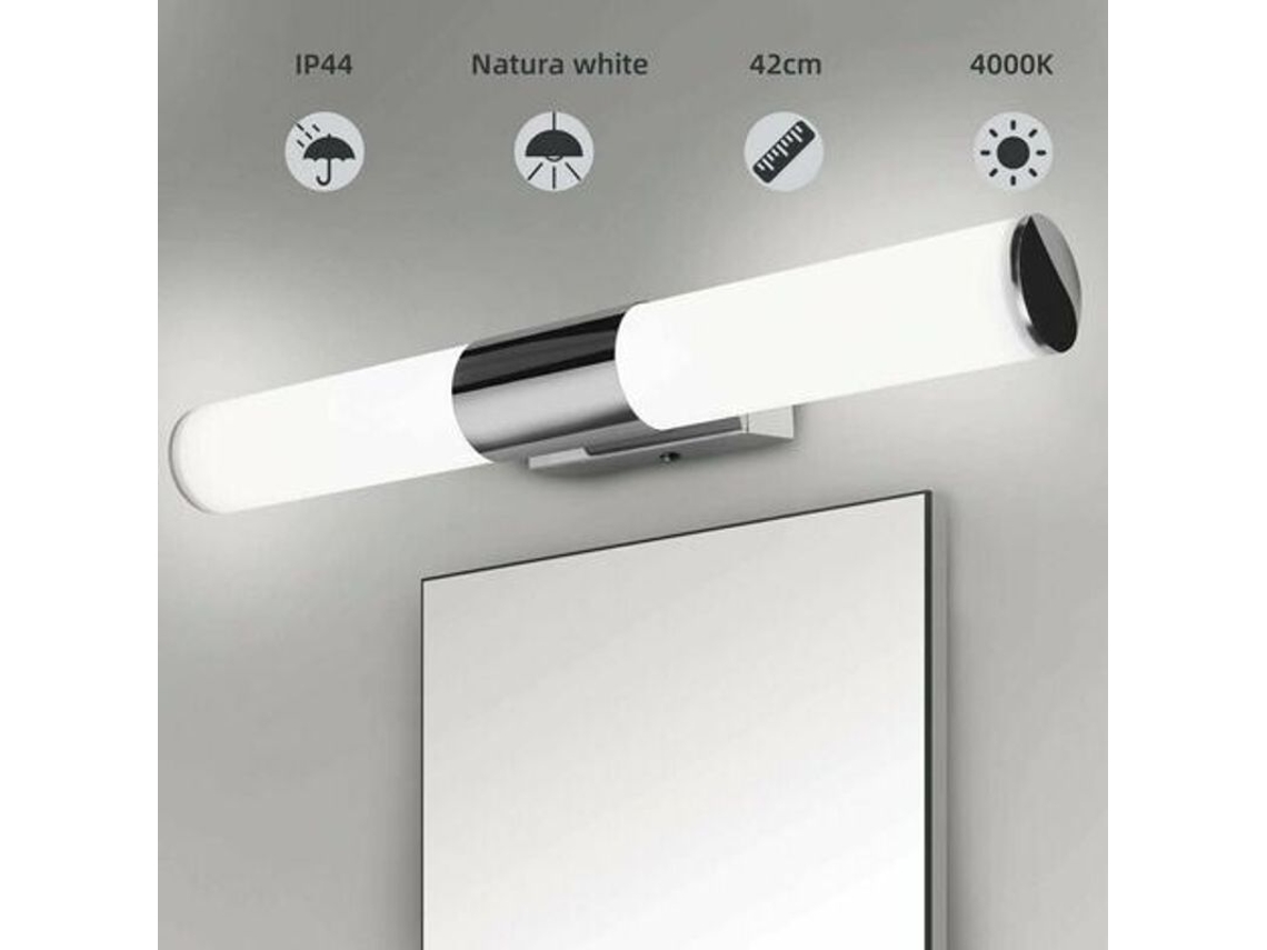 Luz de parede para espelho de banheiro, LED 40cm, branco quente, IP44 NOVA LINE