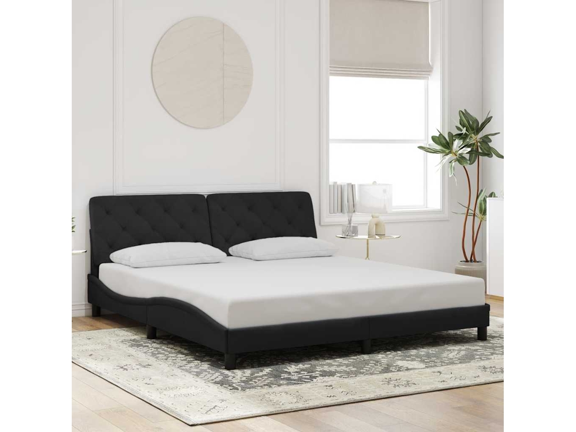 Vidaxl Estrutura de Cama Sem Colchão 180x200 Cm Veludo Preto