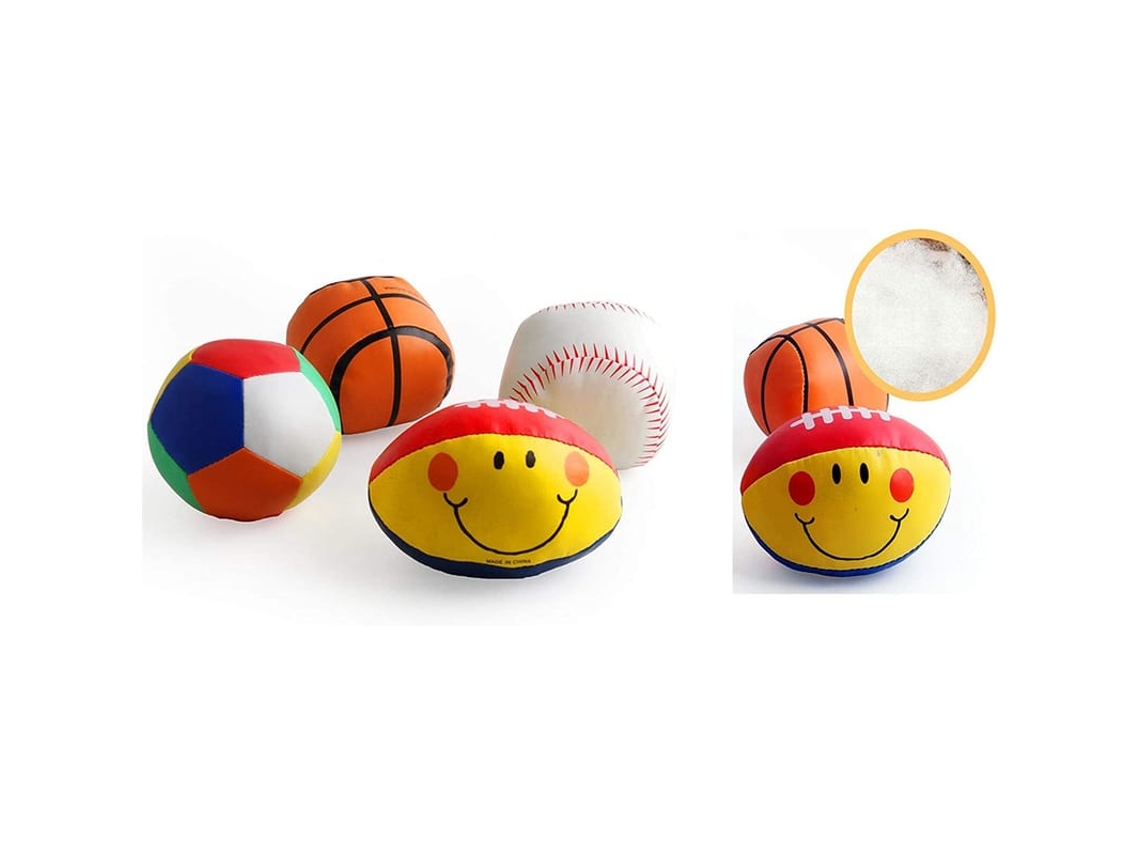 Bolas De Esportes Macias Para Crianças: Futebol, Basquete, Rugby E Beisebol Em Algodão Para Brincadeiras Internas