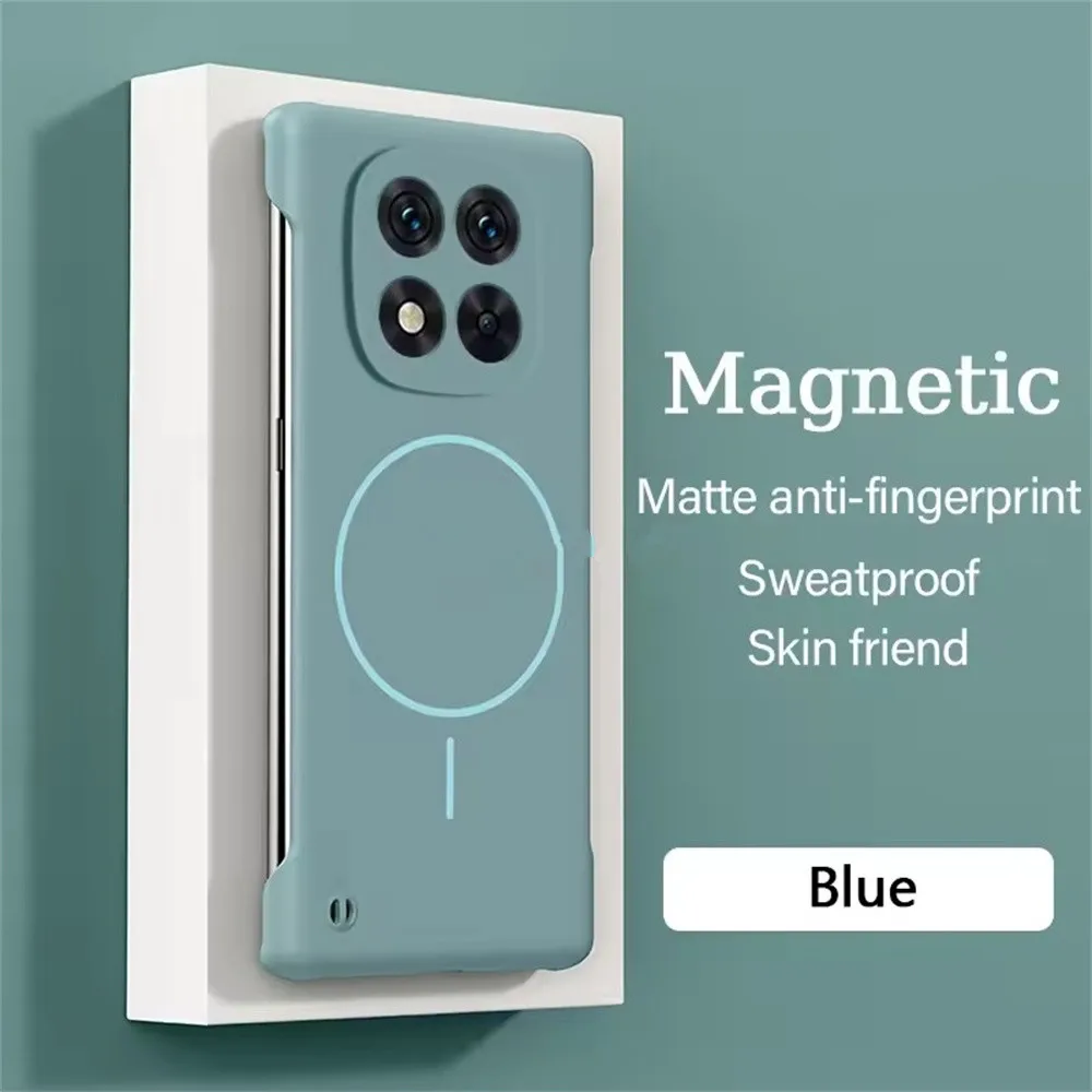 (azul, Redmi Note 14 5g (global)) Capa Magnética De Bobina Fina Sem Moldura, Ultrafina E Protetora, Agradável À Pele.