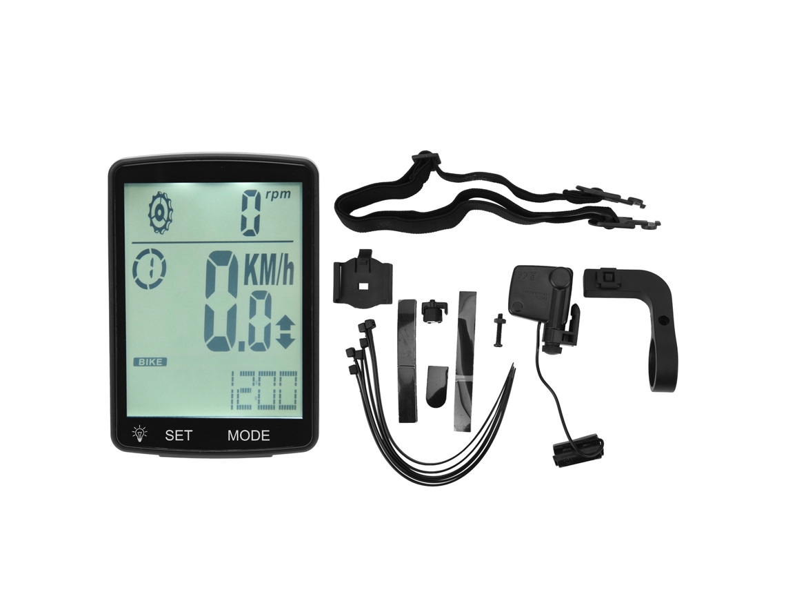 Computador de Bicicleta com tela LED 2.8 polegadas, velocímetro, stopwatch, acessórios branco
