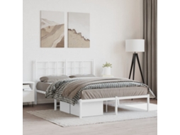 Estrutura De Cama Com Cabeceira 140x190 Cm Metal Branco