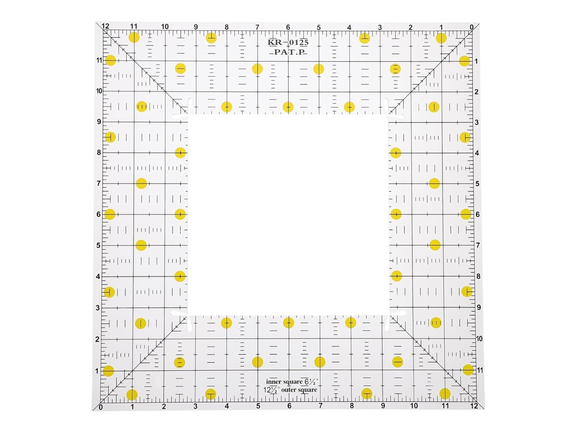 Régua Quadrada De Plástico Oca E Leve Para Costura E Patchwork, Ferramenta