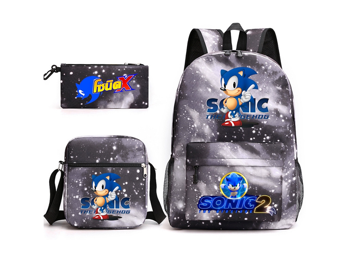 Mochila KOHREE de Estudante Sonic Conjunto de Três Peças