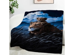 Manta Nuvem Leão Desenho Animado 130x150 Cm Multifuncional Macia de Flanela Aconchegante para Cama Escritório