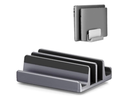 Suporte vertical ajustável para notebook em alumínio com 2 slots Marca