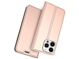 Capa Para Iphone 15 Pro Max Pele Sintética Com Porta-cartões Rosa