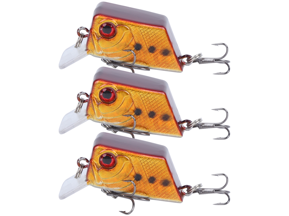 3pcs Isca Artificial Cubo Mini com Gancho 5