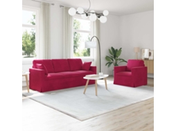Vidaxl Conjunto De Sofás 2 Pcs Vinho Vermelho 198 X 78 X 80 Cm Veludo