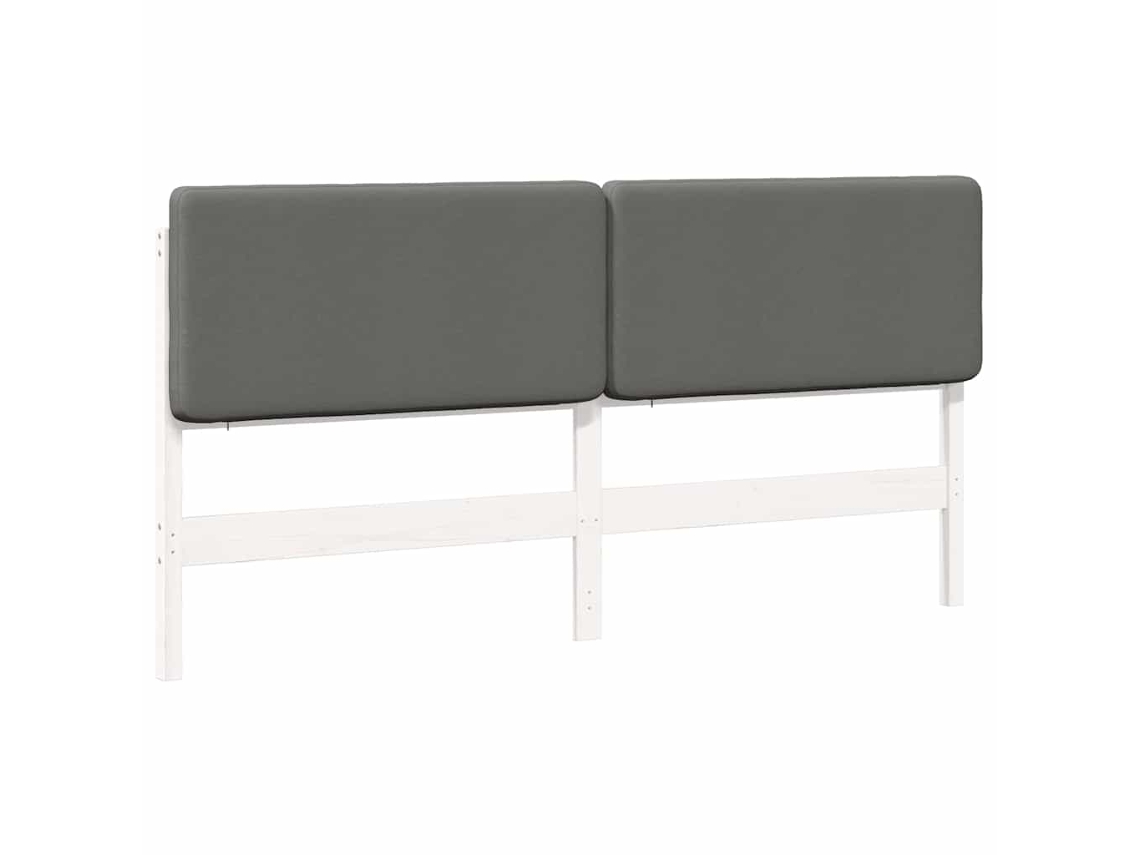Cabeceira Estofada com Cabeceira Branco e Cinza Claro 180 cm MAISON EXCLUSIVE