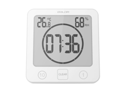 KOFIHETY Relógio Lcd Para Casa De Banho Com Temperatura E Humidade, Relógio Digital À Prova De Água, Controlo Por Toque, Contagem Regressiva Em ?/?