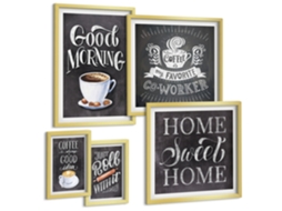 Conjunto De Pinturas Inspirações Rústicas De Café Espelharte (5 Peças)
