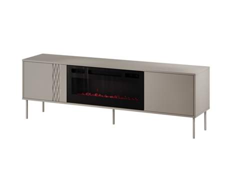 Cama Rtv Gabinete Ef Lareira Preto Tresse 180x40x54.5 Caxemira Mate Cama Meble