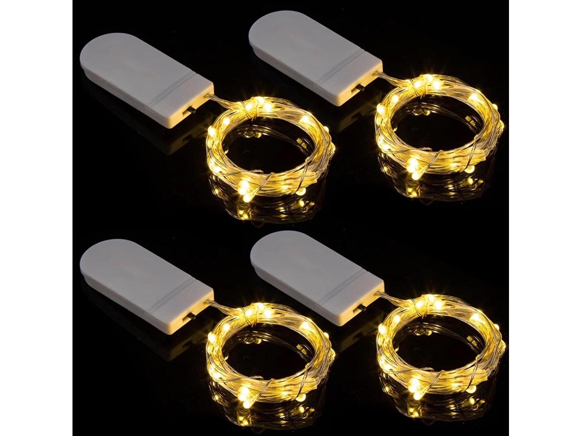 Guirlanda De Led, 1 M, Alimentada Por 10 Pilhas, Com Fio.