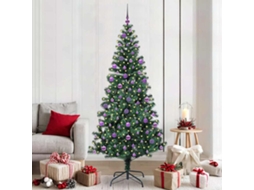 Vidaxl Árvore De Natal Artificial Pré-iluminada Verde 210 Cm