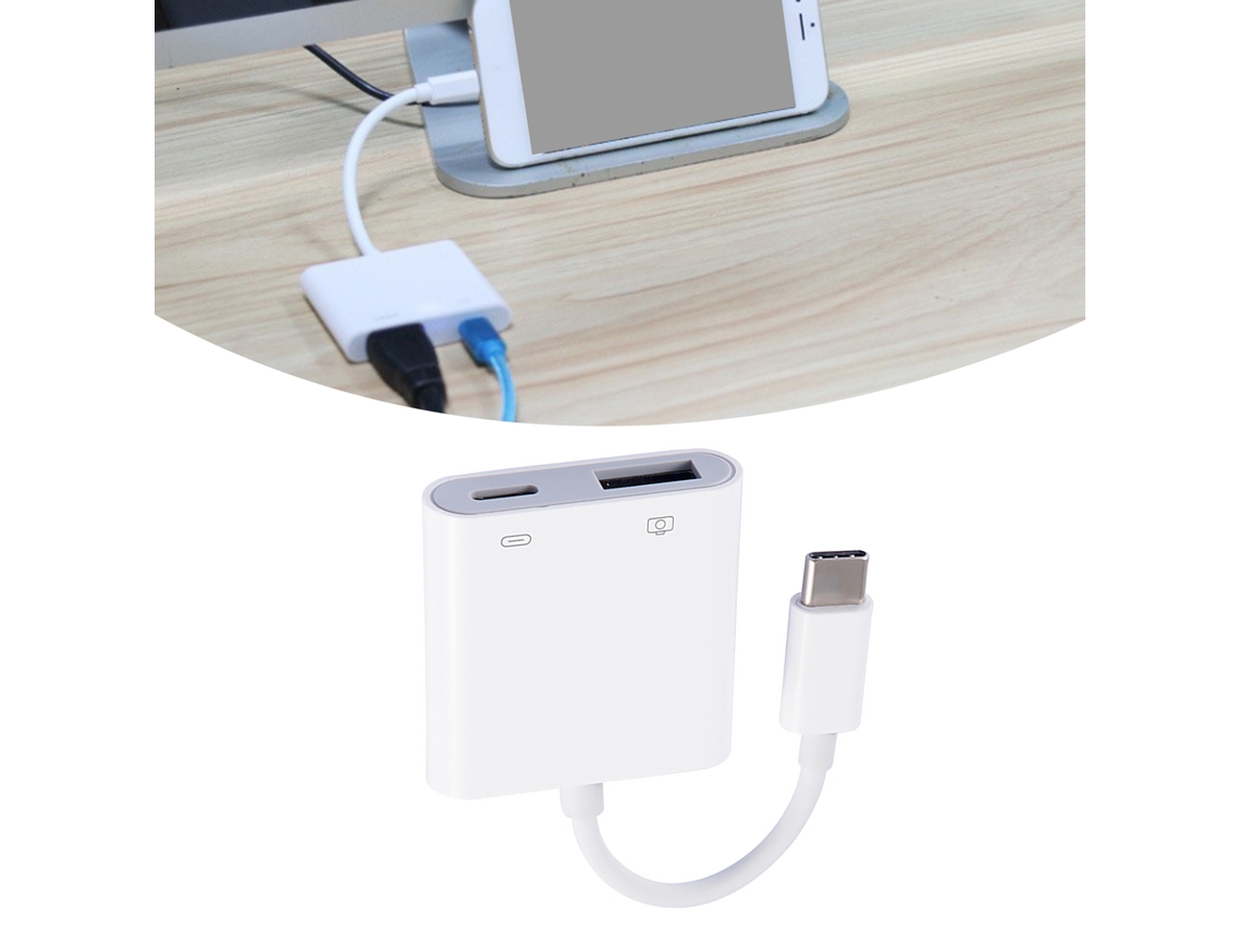 Adaptador de Cartão de Memória Usb c para Otg Usb 3.0 para Conectar Teclado, Mouse e Pen Drive AQUAFORGE