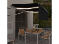 Vidaxl Toldo Automático C/ Estore/led/sensor Vento 4,5x3 M Antracite