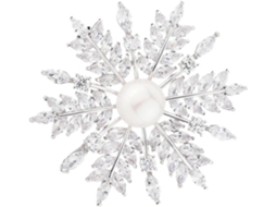 Broche Elegante Em Cobre E Zircônia Para Mulheres, Alfinete De Peito Sólido, Decoração Refinada.